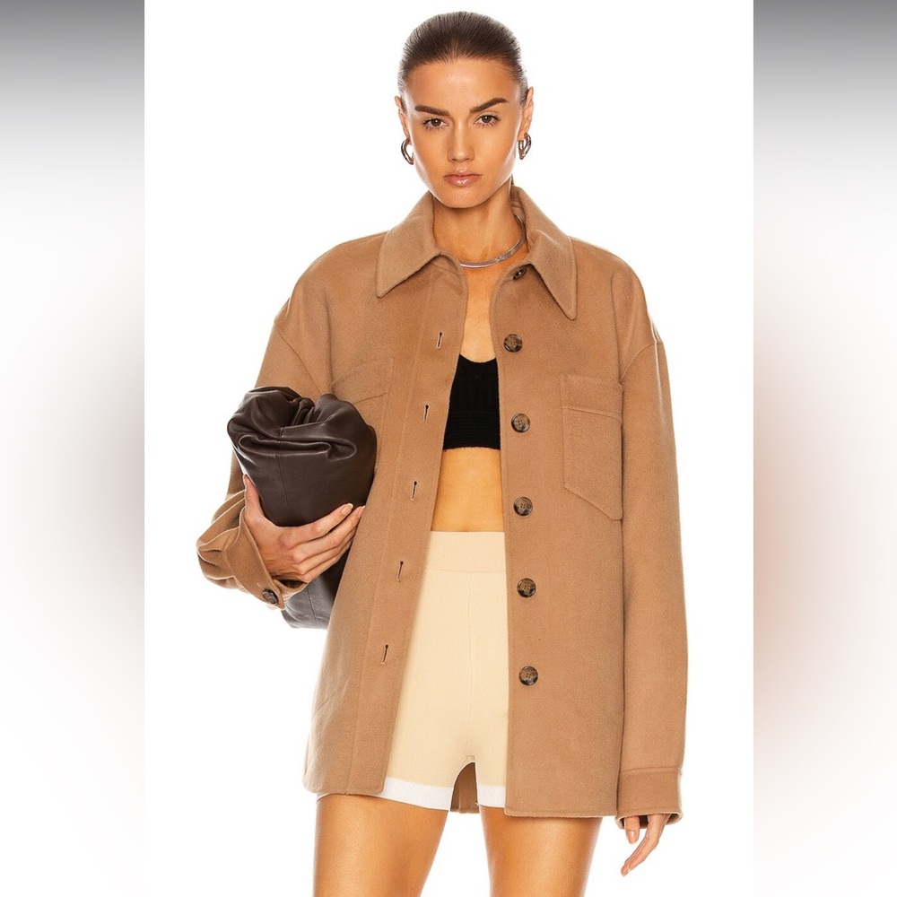 Nanushka Perth double wool silk overshirt jacket XS